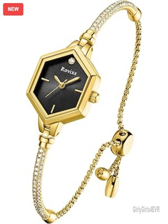 Delicate Crystal Bracelet Watch, 3ATM Water-Resistant Analog Quartz, Adjustable main image 6